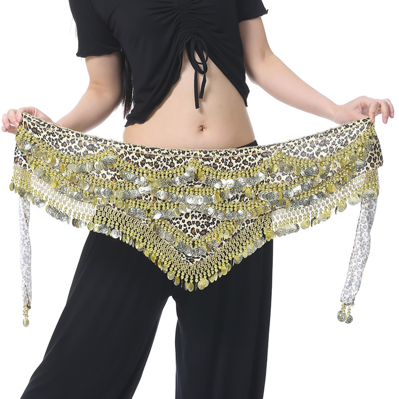 Dancewear Velvet Performance Belly Dancer Coins Belt For Ladies