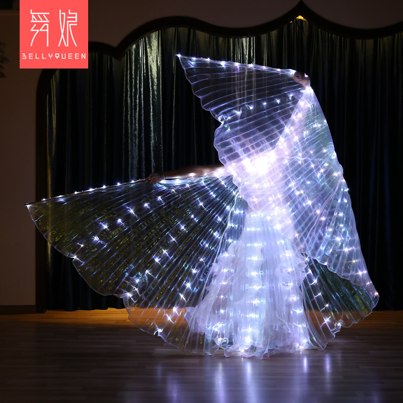 Led Belly Dance Isis Wing Dance Prop Light Up Led Dance Capes With Telescopic Stick
